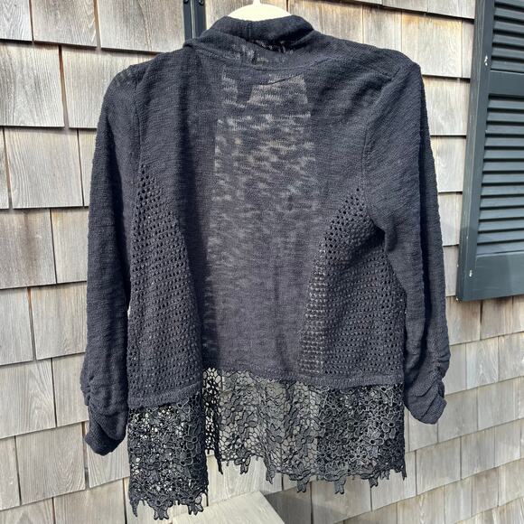 INC, Dress Sweater, Knit & Lace, Black Medium - Picture 4 of 4